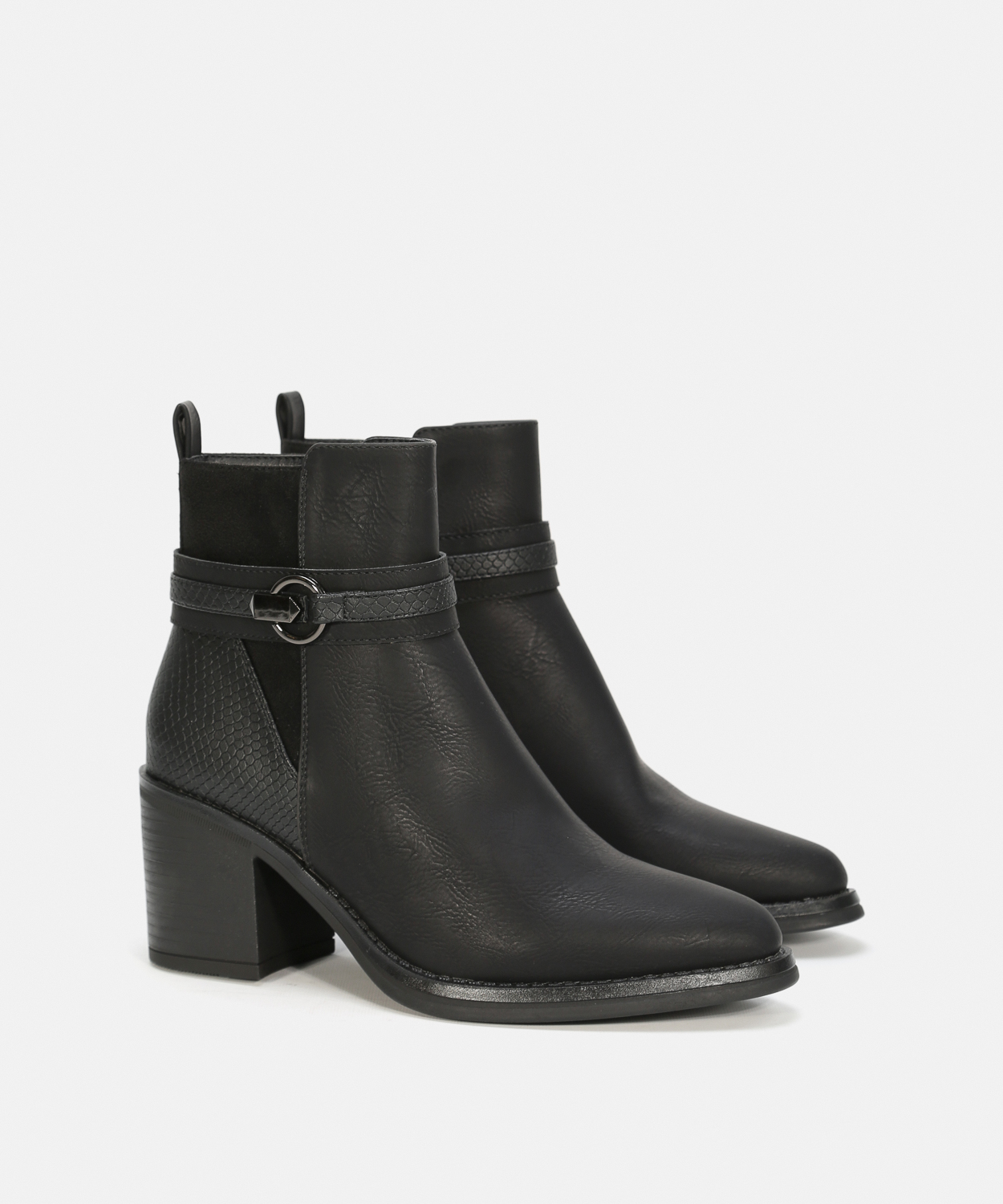 Botines tac&oacute;n combinado image number null